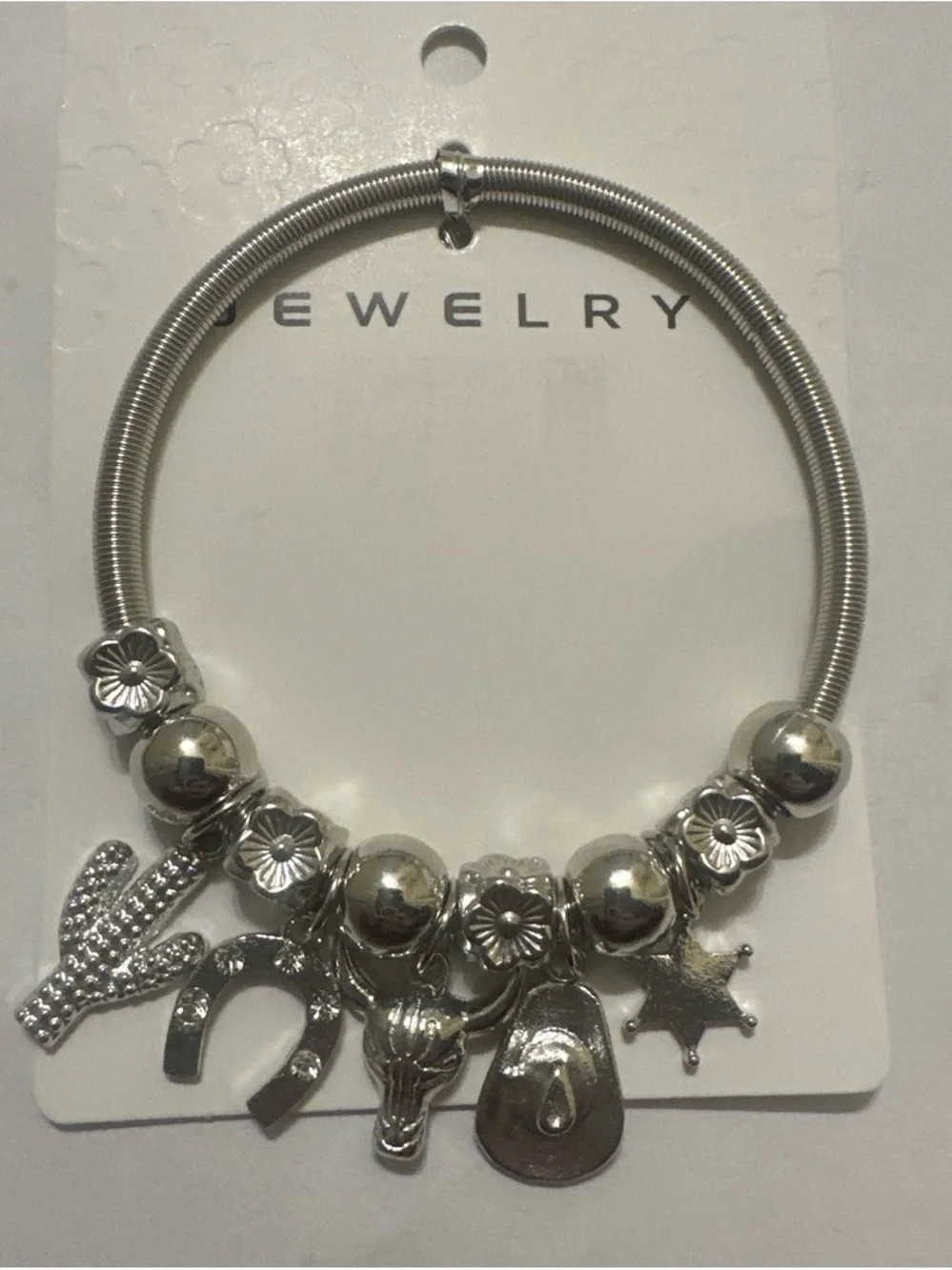 Silver Western Charm Bracelet - Women Jewelry